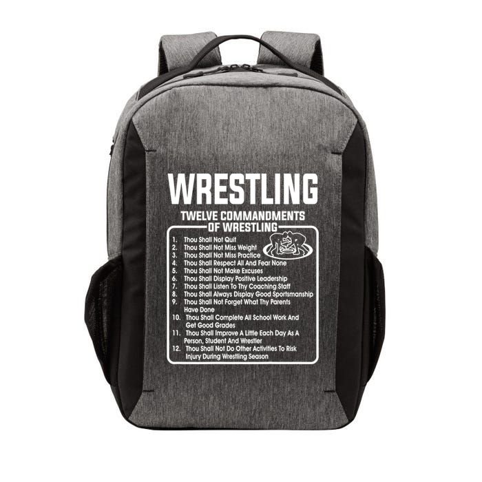 Twelve Commandments Of Wrestling TShirt Vector Backpack