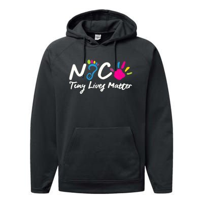 Taking Care Of Tiny Lives Neonatal NICU Nurse Gift TShirt Performance Fleece Hoodie