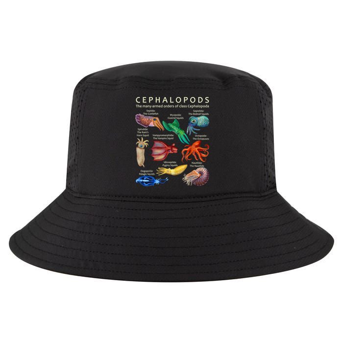 The Cephalopod: Octopus, Squid, Cuttlefish, And Nautilus Cool Comfort Performance Bucket Hat
