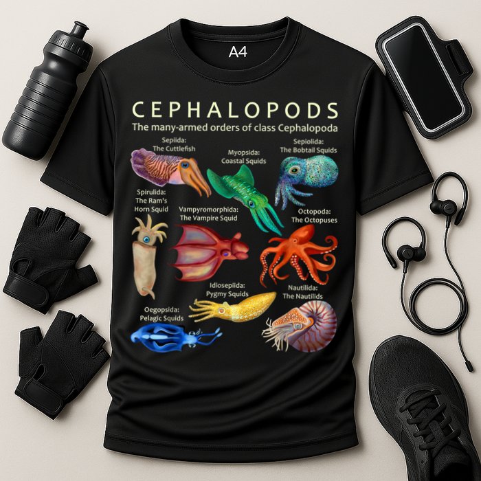 The Cephalopod: Octopus, Squid, Cuttlefish, And Nautilus Performance Shirt