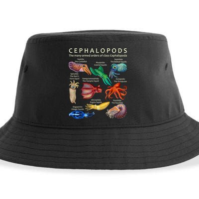 The Cephalopod: Octopus, Squid, Cuttlefish, And Nautilus Sustainable Bucket Hat