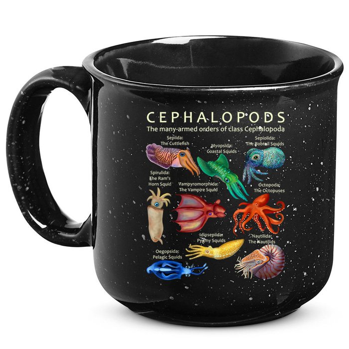 The Cephalopod: Octopus, Squid, Cuttlefish, And Nautilus 15oz Campfire Ceramic Mug