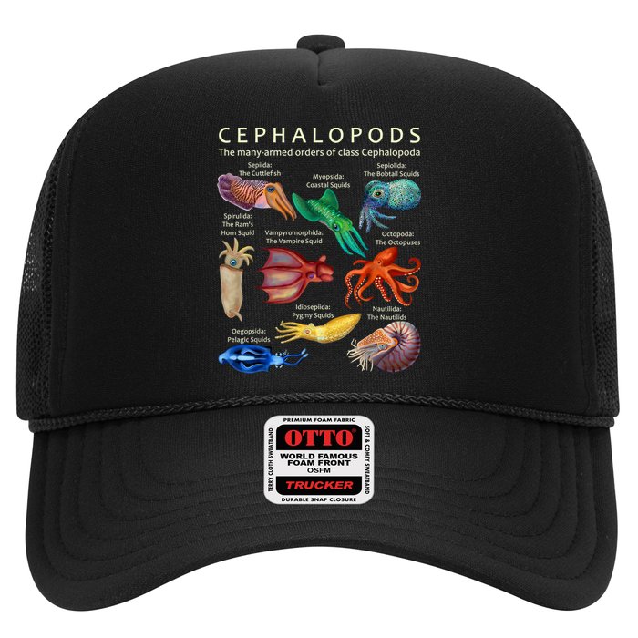 The Cephalopod: Octopus, Squid, Cuttlefish, And Nautilus Trucker Hat
