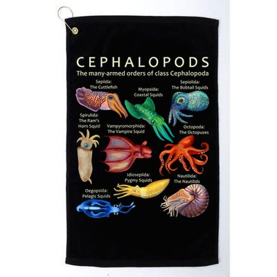 The Cephalopod: Octopus, Squid, Cuttlefish, And Nautilus Golf Towel