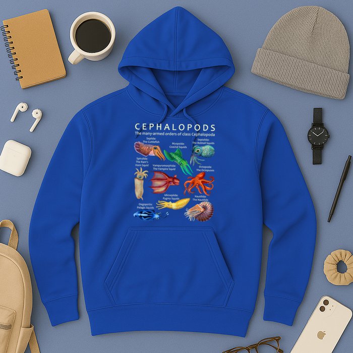 The Cephalopod: Octopus, Squid, Cuttlefish, And Nautilus Hoodie