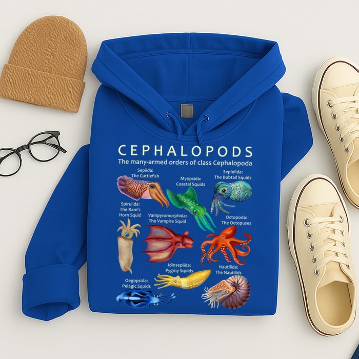 The Cephalopod: Octopus, Squid, Cuttlefish, And Nautilus Hoodie