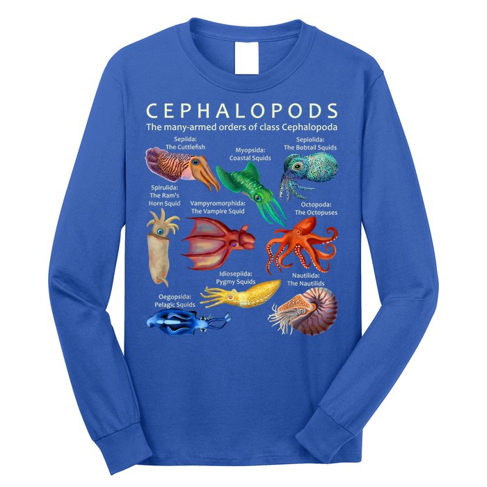 The Cephalopod: Octopus, Squid, Cuttlefish, And Nautilus Long Sleeve Shirt
