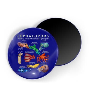 The Cephalopod: Octopus, Squid, Cuttlefish, And Nautilus Magnet