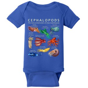 The Cephalopod: Octopus, Squid, Cuttlefish, And Nautilus Baby Bodysuit