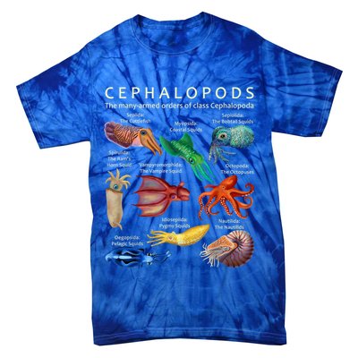 The Cephalopod: Octopus, Squid, Cuttlefish, And Nautilus Tie-Dye T-Shirt