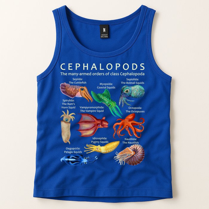 The Cephalopod: Octopus, Squid, Cuttlefish, And Nautilus Tank Top