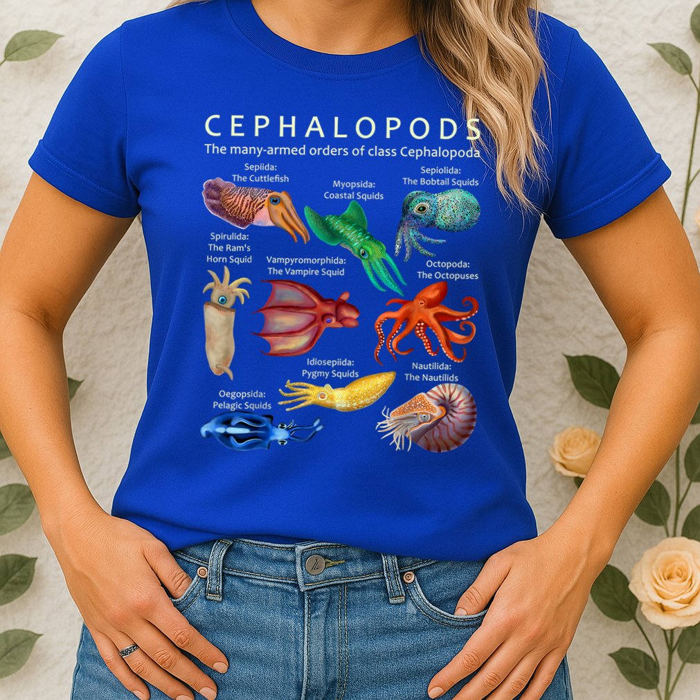 The Cephalopod: Octopus, Squid, Cuttlefish, And Nautilus Womens T-Shirt
