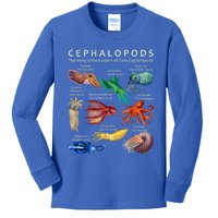 The Cephalopod: Octopus, Squid, Cuttlefish, And Nautilus Kids Long Sleeve Shirt