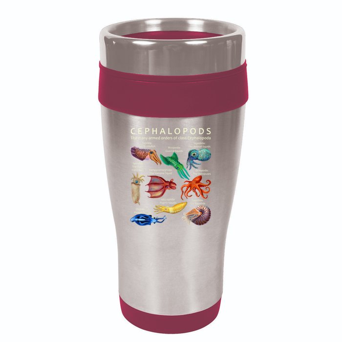 The Cephalopod: Octopus, Squid, Cuttlefish, And Nautilus 16oz Travel Tumbler