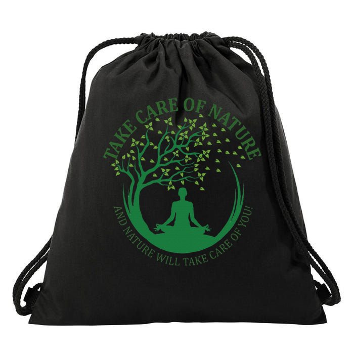 Take Care Of Nature David Attenborough Save Earth Yoga Drawstring Bag