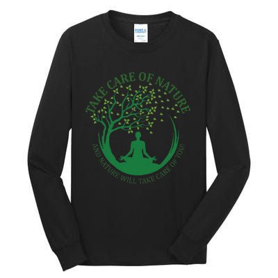 Take Care Of Nature David Attenborough Save Earth Yoga Tall Long Sleeve T-Shirt