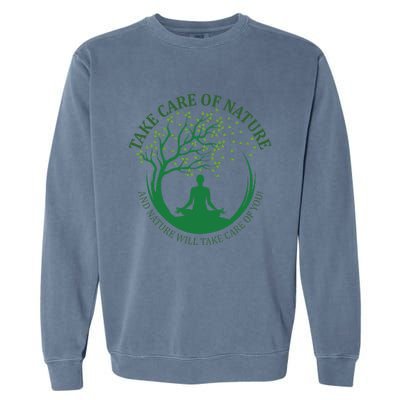 Take Care Of Nature David Attenborough Save Earth Yoga Garment-Dyed Sweatshirt