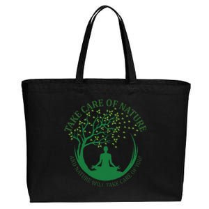 Take Care Of Nature David Attenborough Save Earth Yoga Cotton Canvas Jumbo Tote