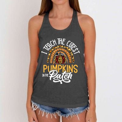 The Cutest Pumpkins Teacher: Halloween Women's Knotted Racerback Tank