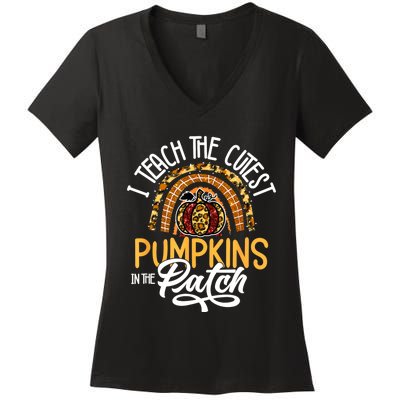 The Cutest Pumpkins Teacher: Halloween Women's V-Neck T-Shirt