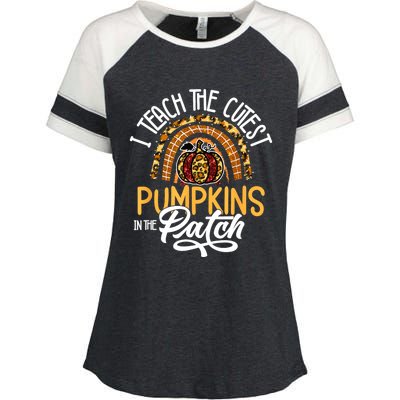 The Cutest Pumpkins Teacher: Halloween Enza Ladies Jersey Colorblock Tee