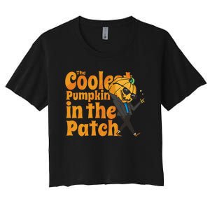 The Coolest Pumpkin In The Patch Pumpkin Halloween Women's Crop Top Tee