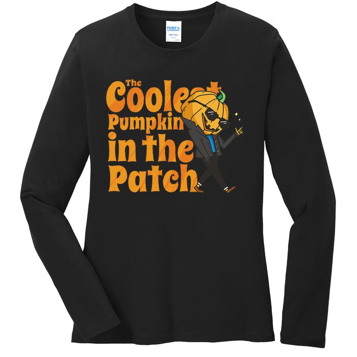 The Coolest Pumpkin In The Patch Pumpkin Halloween Ladies Long Sleeve Shirt