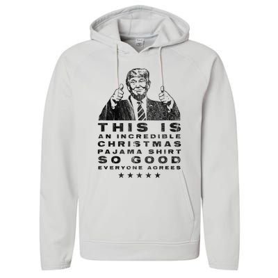 Trump Christmas Pajama So Good Everyone Agrees Performance Fleece Hoodie