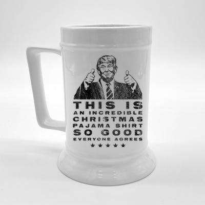 Trump Christmas Pajama So Good Everyone Agrees Beer Stein