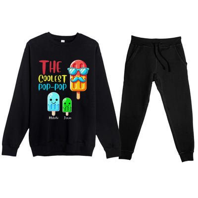 The Coolest Pop Pop Ice Treat Design Premium Crewneck Sweatsuit Set