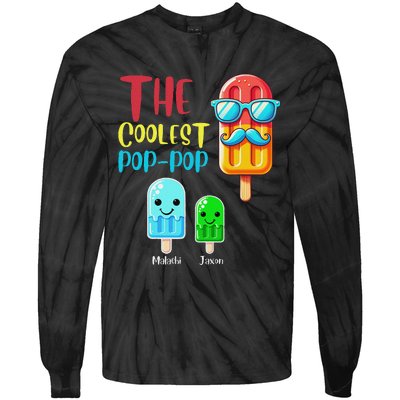 The Coolest Pop Pop Ice Treat Design Tie-Dye Long Sleeve Shirt