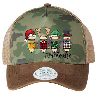 Teacher Christmas Pencils Holiday Season Legacy Tie Dye Trucker Hat