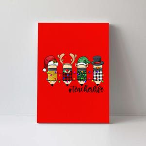 Teacher Christmas Pencils Holiday Season Canvas