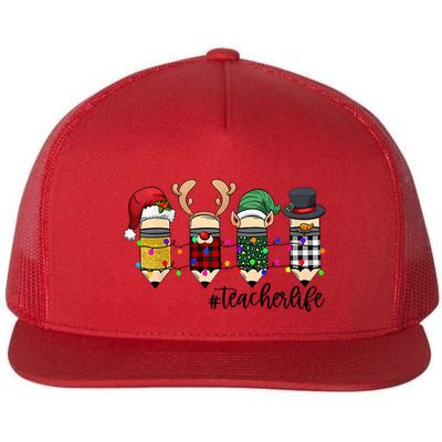 Teacher Christmas Pencils Holiday Season Flatbill Hat