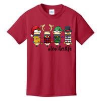 Teacher Christmas Pencils Holiday Season Kids T-Shirt