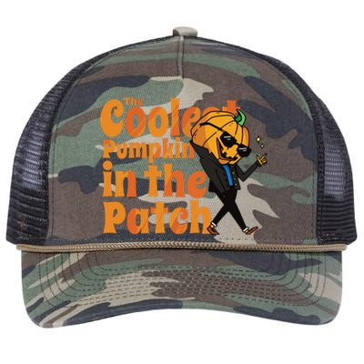 The Coolest Pumpkin In The Patch Kids Boy Pumpkin Halloween Retro Rope Trucker Hat Cap