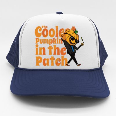 The Coolest Pumpkin In The Patch Kids Boy Pumpkin Halloween Trucker Hat