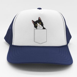 Tuxedo Cat Pocket Cat Lady Gift Cat Mom Tuxedo Cat Trucker Hat