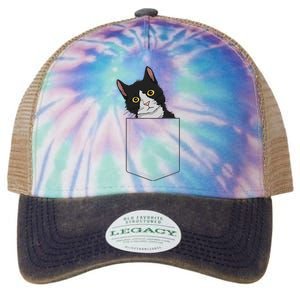 Tuxedo Cat Pocket Cat Lady Gift Cat Mom Tuxedo Cat Legacy Tie Dye Trucker Hat