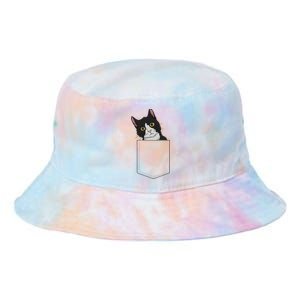 Tuxedo Cat Pocket Cat Lady Gift Cat Mom Tuxedo Cat Tie Dye Newport Bucket Hat