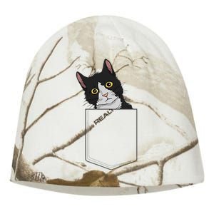 Tuxedo Cat Pocket Cat Lady Gift Cat Mom Tuxedo Cat Kati - Camo Knit Beanie