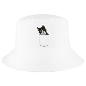 Tuxedo Cat Pocket Cat Lady Gift Cat Mom Tuxedo Cat Cool Comfort Performance Bucket Hat