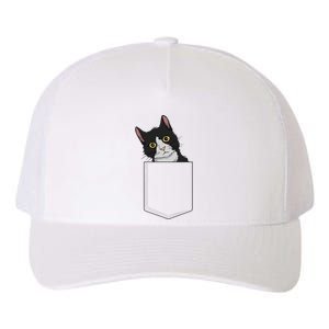 Tuxedo Cat Pocket Cat Lady Gift Cat Mom Tuxedo Cat Yupoong Adult 5-Panel Trucker Hat