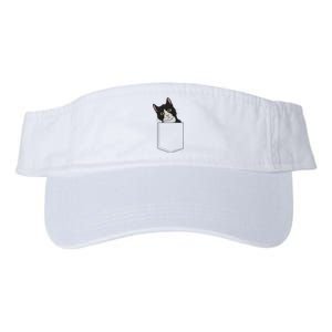 Tuxedo Cat Pocket Cat Lady Gift Cat Mom Tuxedo Cat Valucap Bio-Washed Visor