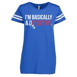 True Crime Podcast Lover Gift Tee Im Basically A Detective Gift Enza Ladies Jersey Football T-Shirt