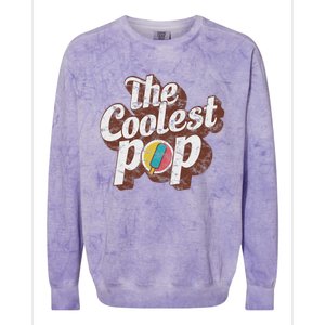 T Coolest Pop Funny Fathers Day Cool Dad Joke Colorblast Crewneck Sweatshirt