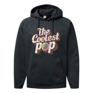 T Coolest Pop Funny Fathers Day Cool Dad Joke Performance Fleece Hoodie