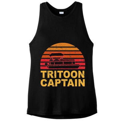 Tritoon Captain Pontoon Captain Tri Toon Boating Ladies PosiCharge Tri-Blend Wicking Tank