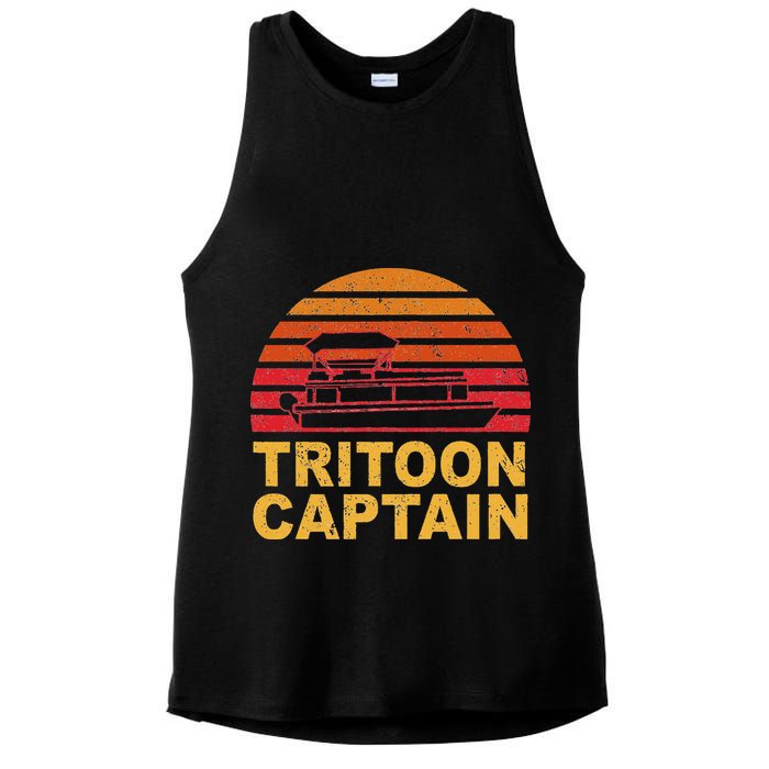 Tritoon Captain Pontoon Captain Tri Toon Boating Ladies PosiCharge Tri-Blend Wicking Tank