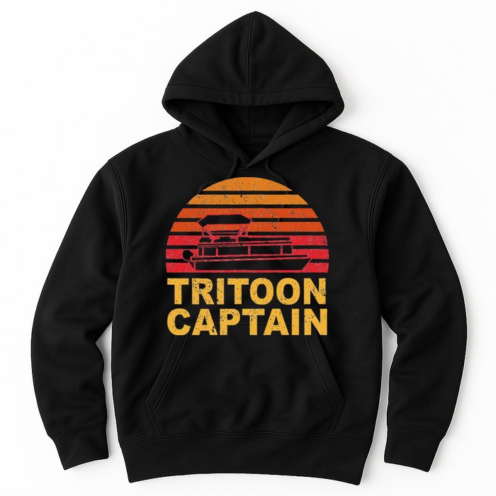 Tritoon Captain Pontoon Captain Tri Toon Boating Hoodie